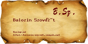 Balozin Szovát névjegykártya
